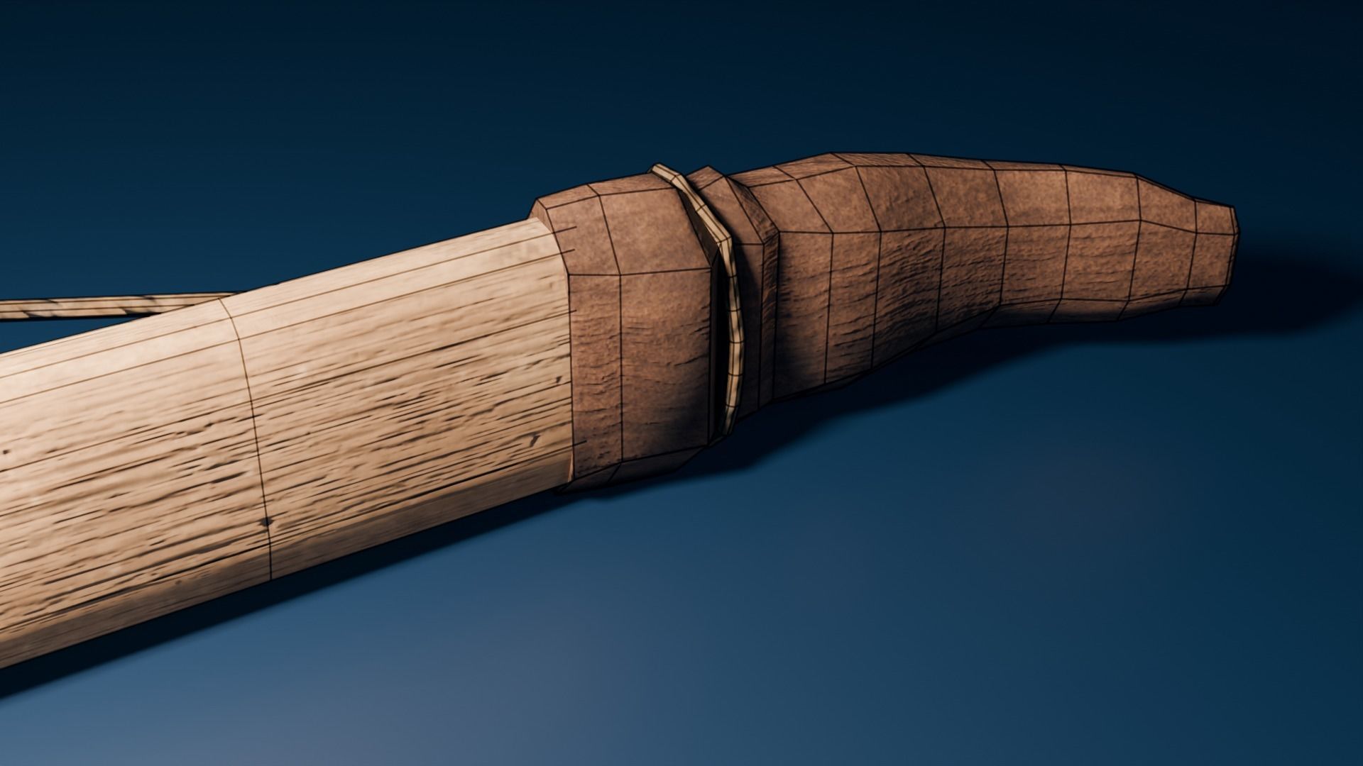Medieval Longbow and Arrow Game Ready Low-poly 3D model_19