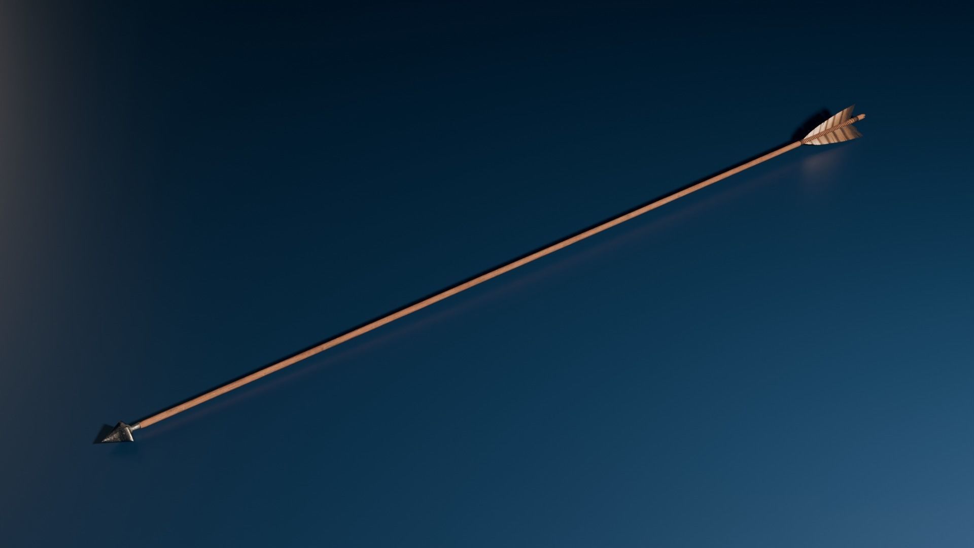 Medieval Longbow and Arrow Game Ready Low-poly 3D model_11