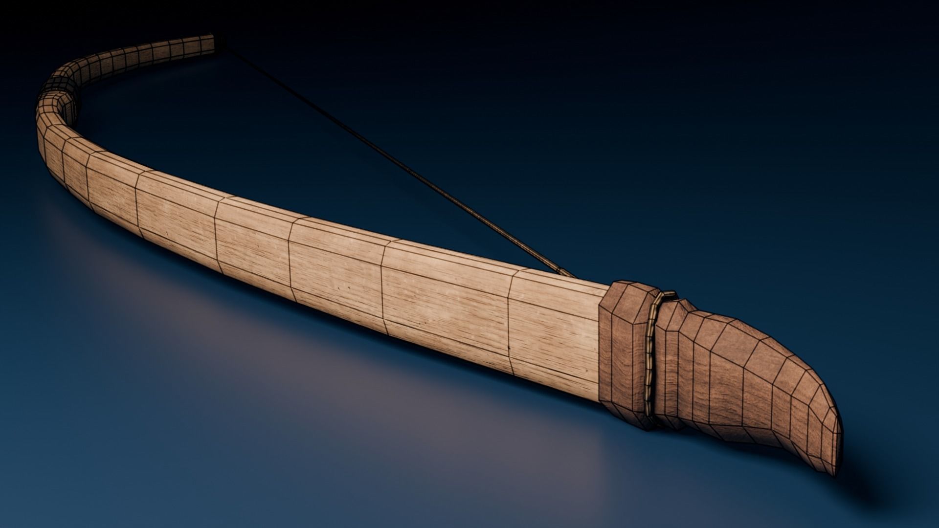Medieval Longbow and Arrow Game Ready Low-poly 3D model_18