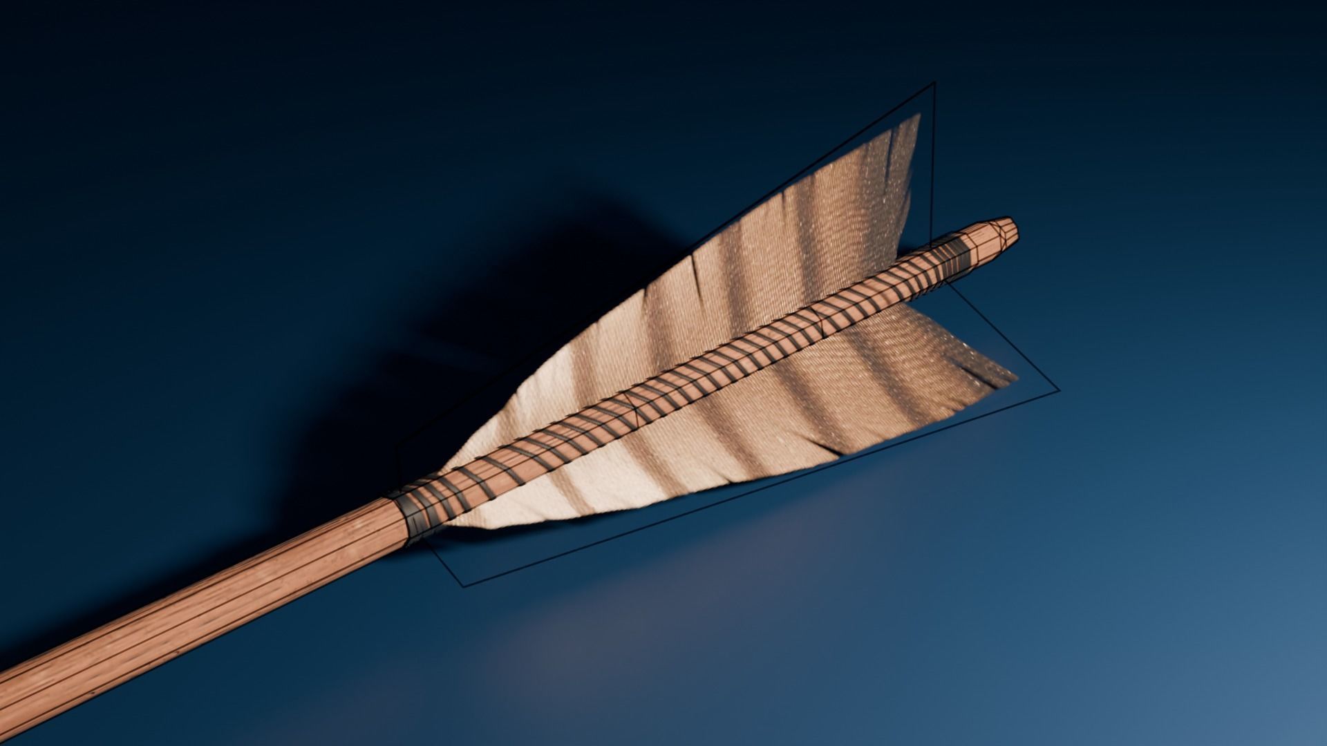 Medieval Longbow and Arrow Game Ready Low-poly 3D model_24