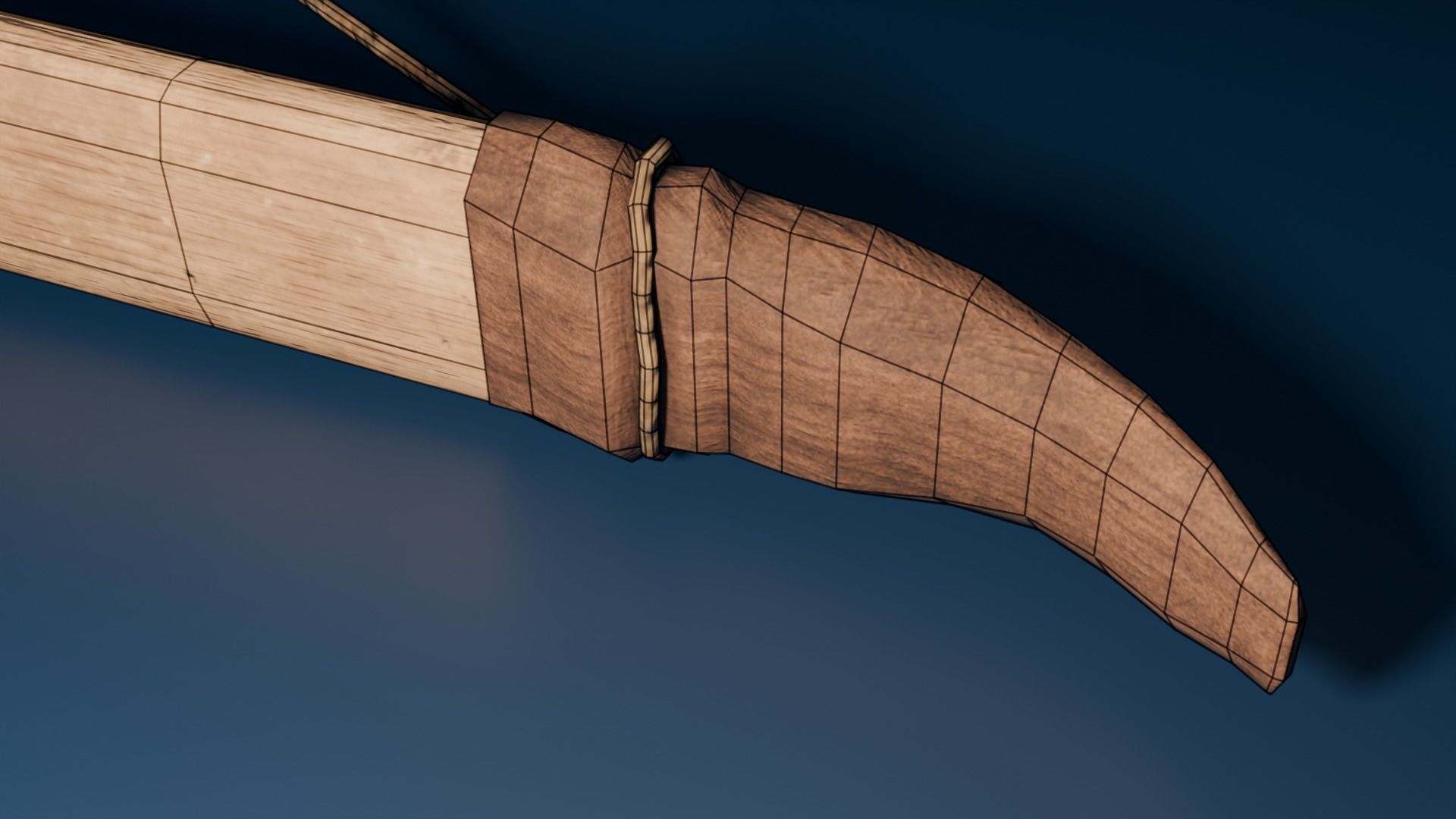 Medieval Longbow and Arrow Game Ready Low-poly 3D model_21