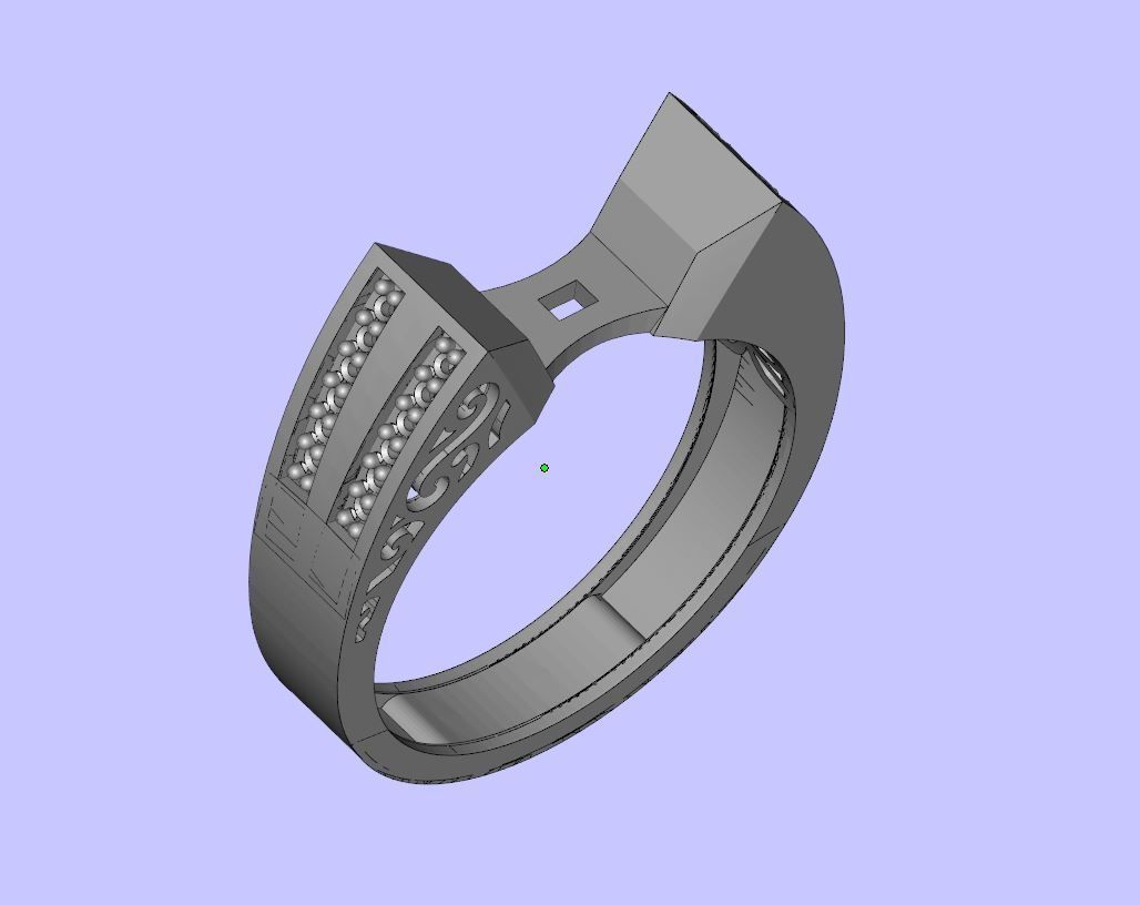 Womens Two piece solitaire ring 3D print model_2