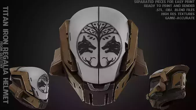 Destiny Titan Iron Regalia Helmet for Cosplay