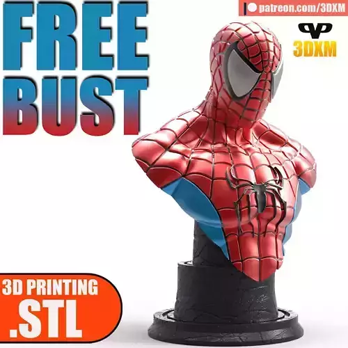 FREE Spider-Man Bust STL for 3D Printing 3DXM ChibiSTL