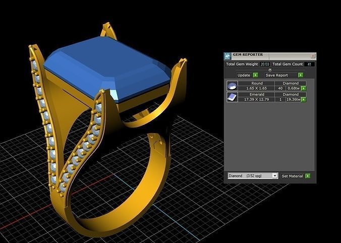 Blue Topaz Rings 3D print model