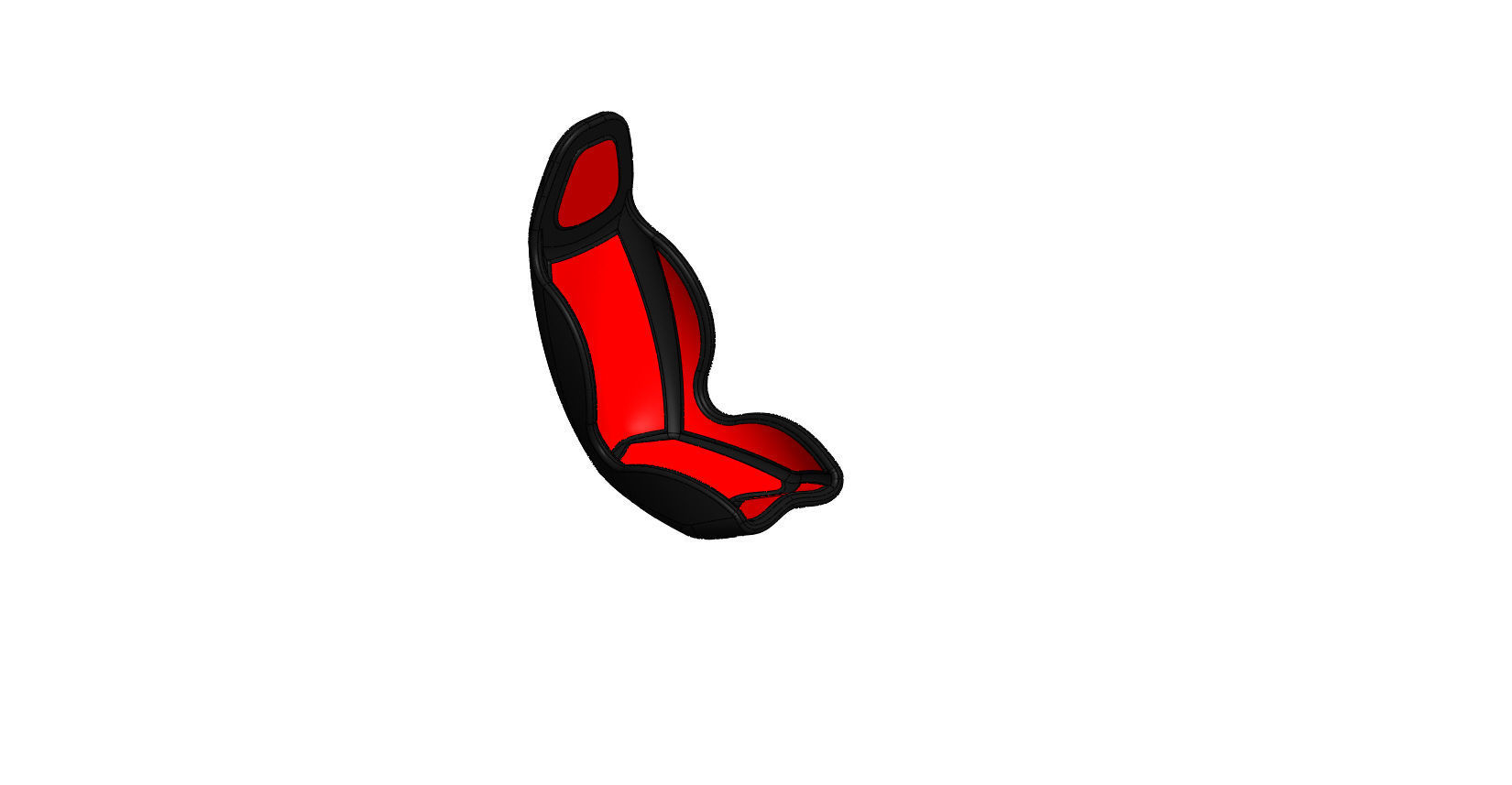 Racing bucket Seat Low-poly 3D model_4