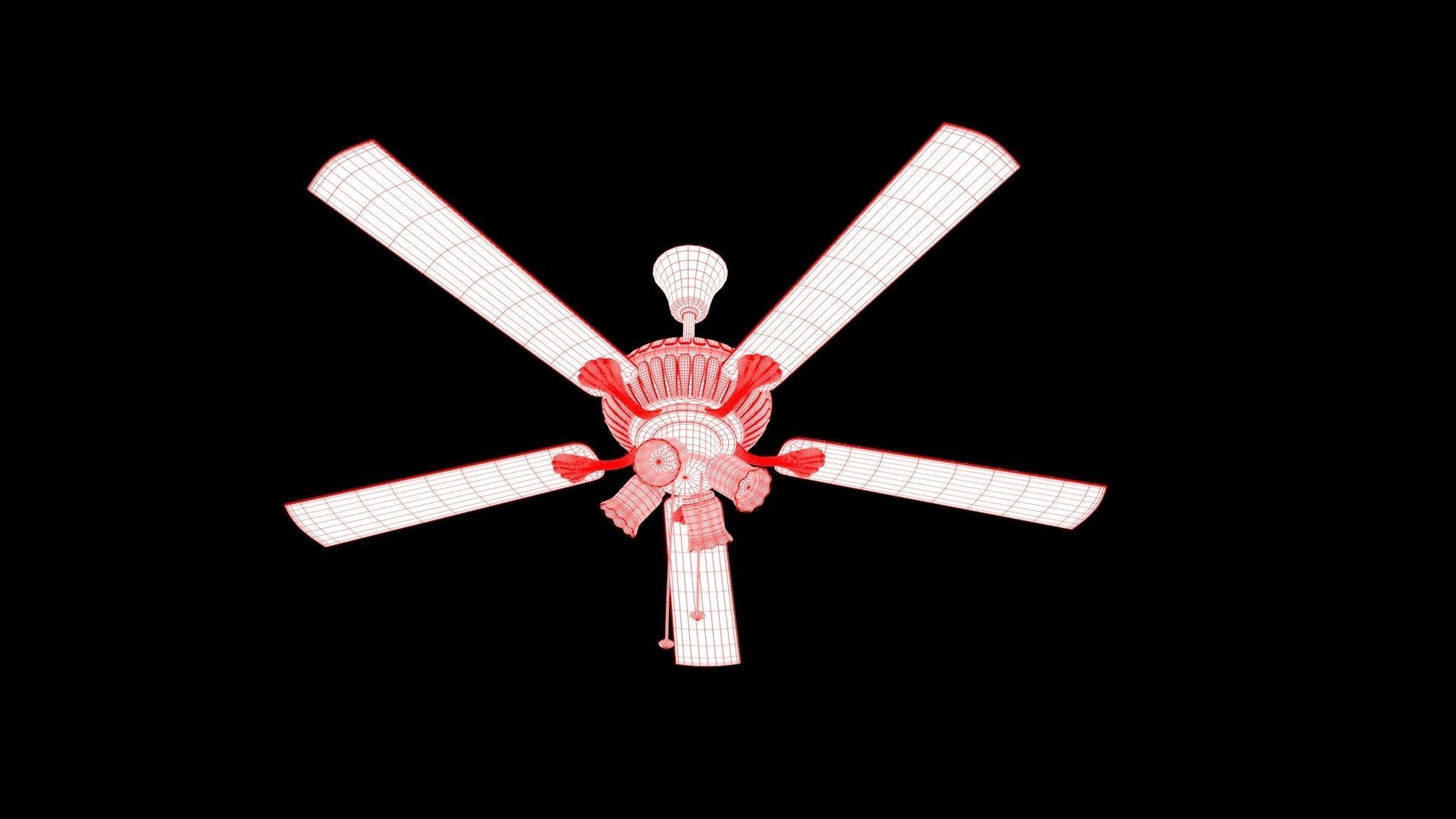 Ceiling Fan 08 Low-poly 3D model_7