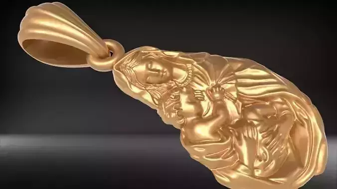 Madonna and Baby Jesus Pendant Necklace Jewelry 