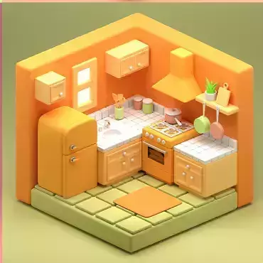 Low Poly Kitchen