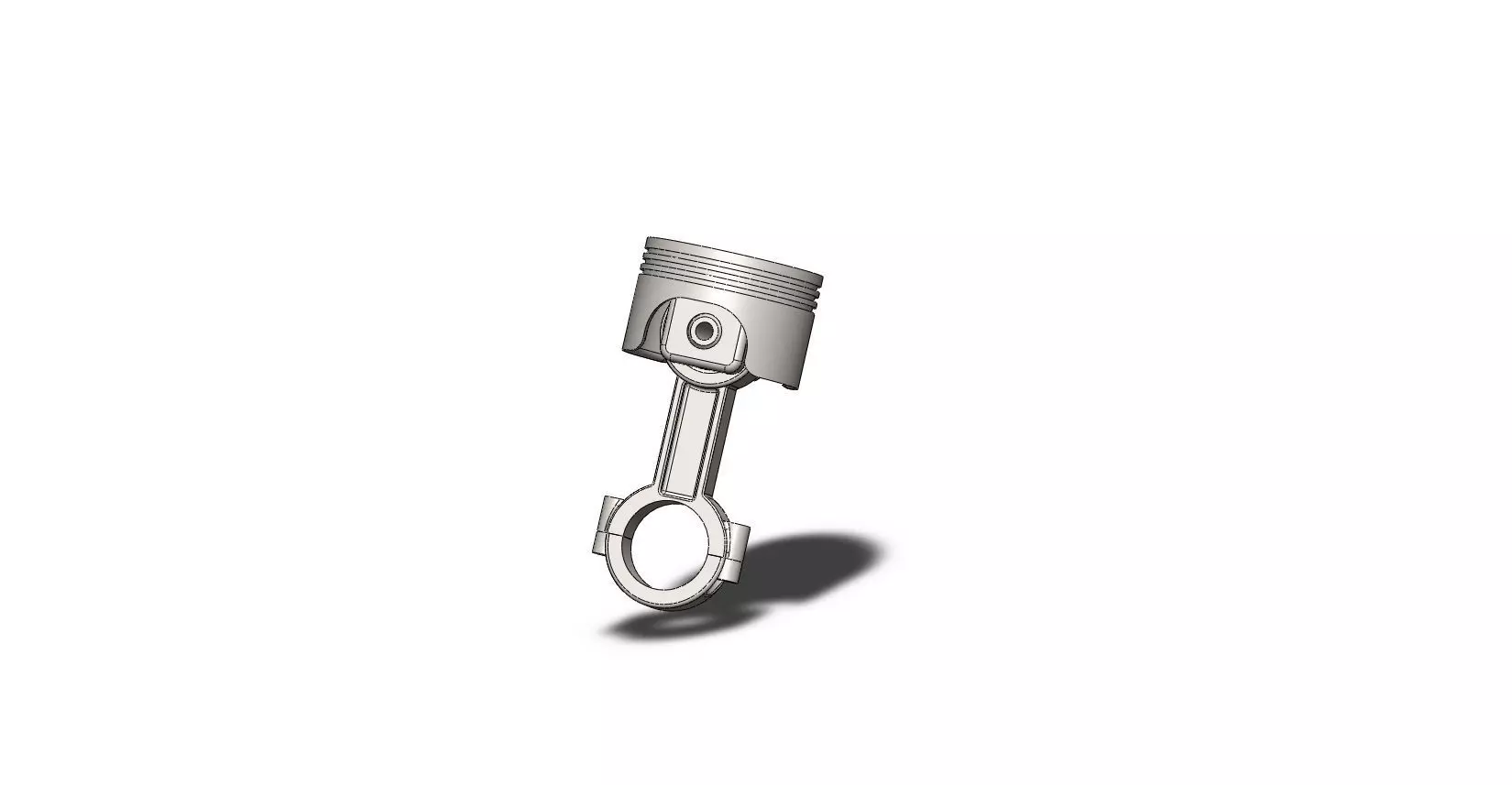 Piston with rod 3D model 3D model