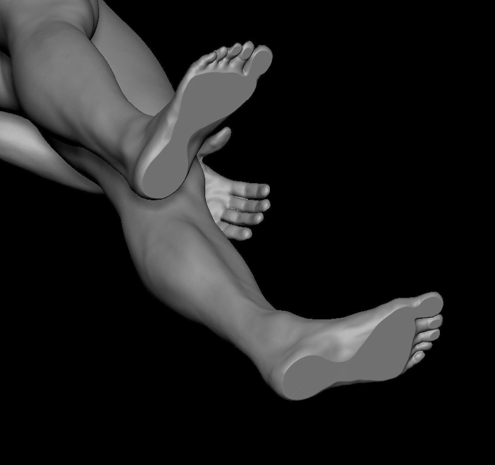 Realistic Heroic male Basemesh self stand 3D model_2