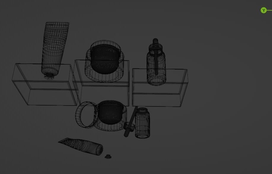 Bundle Cosmetic Set - Creams and Serum 3D model_3