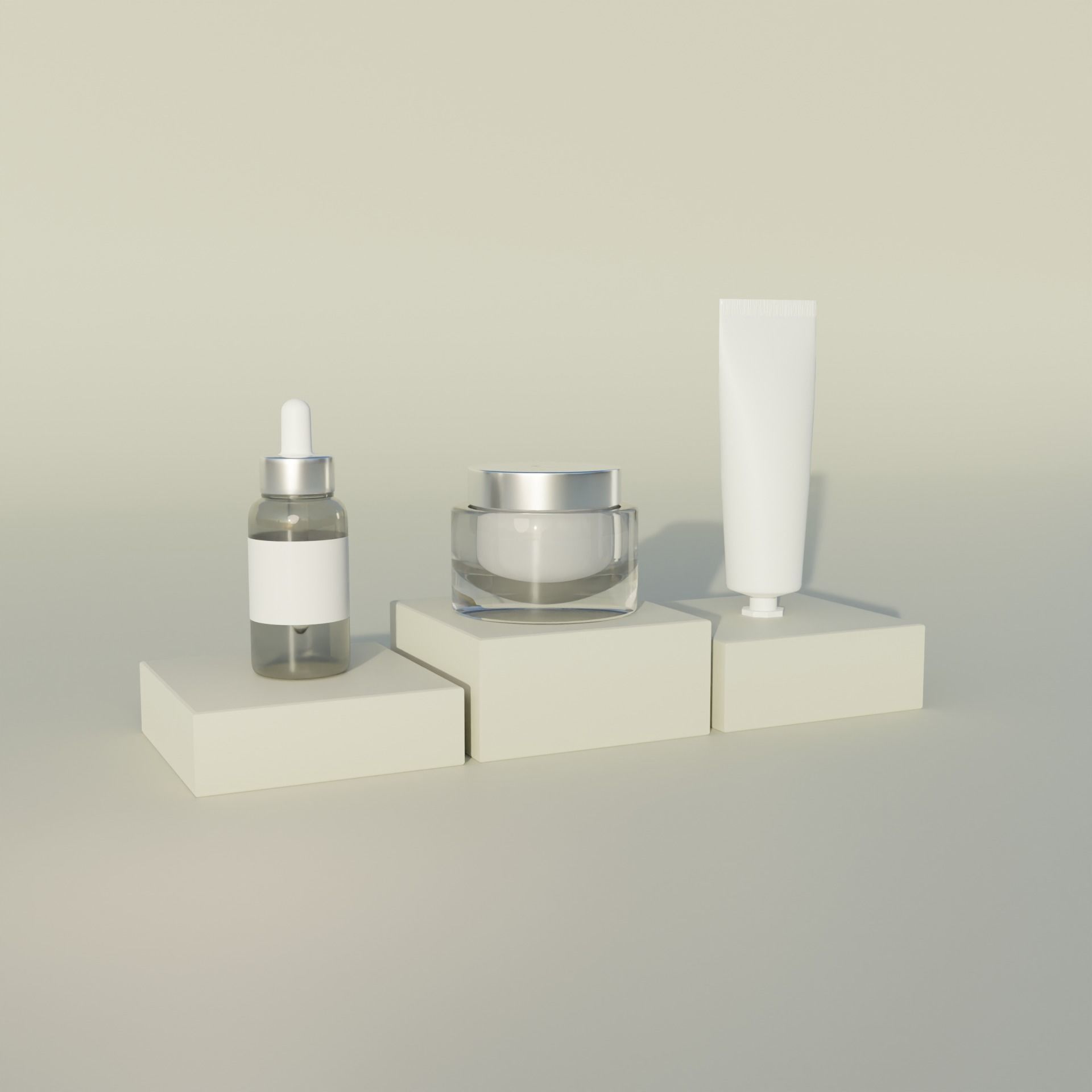 Bundle Cosmetic Set - Creams and Serum 3D model_2