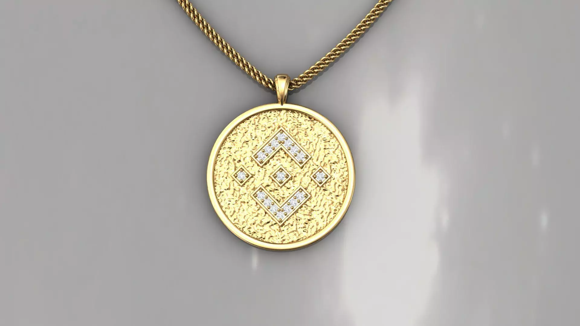 BNB PENDANT 25MM with diamonds 3D print model
