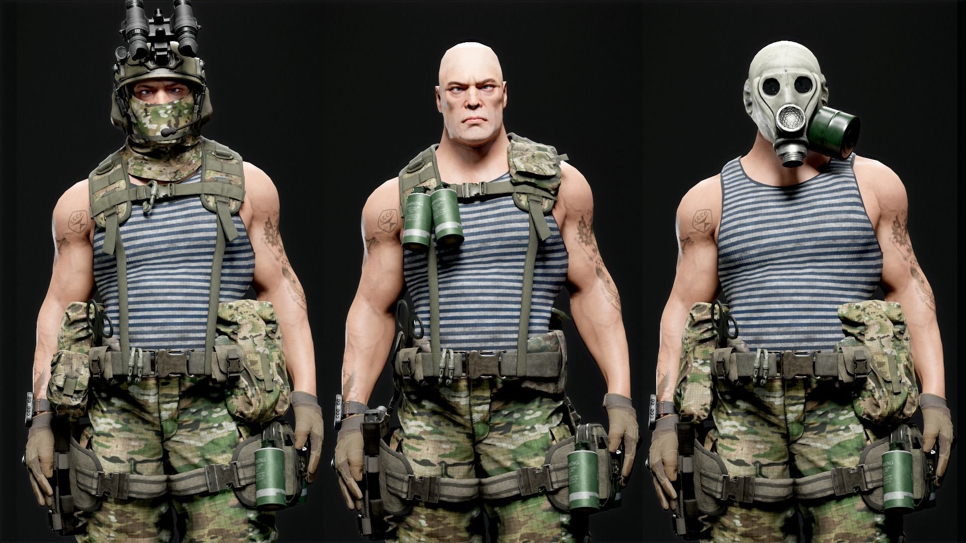 MODULAR RUSSION-SOLDIER PACK Low-poly 3D model_12