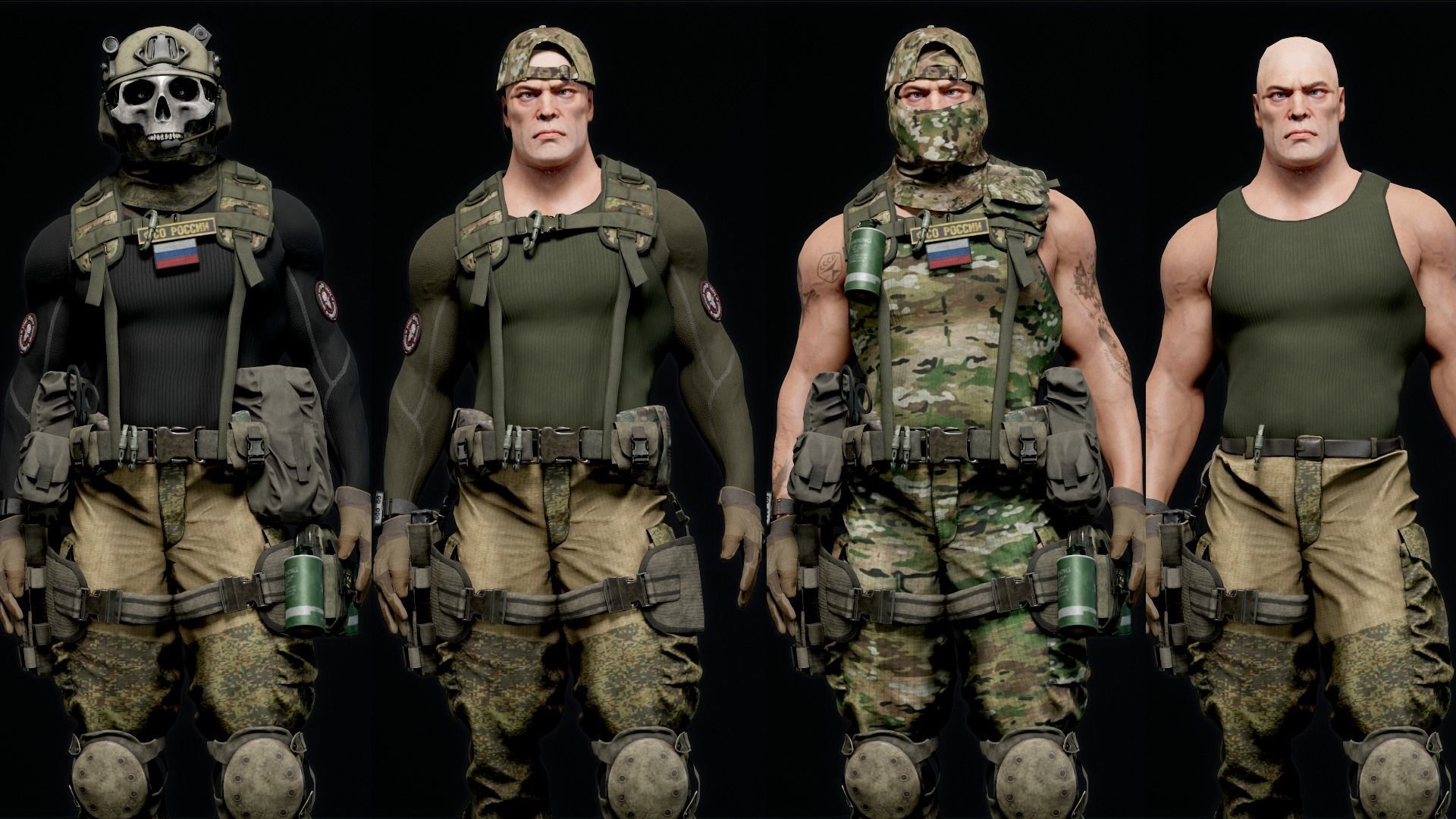 MODULAR RUSSION-SOLDIER PACK Low-poly 3D model_14