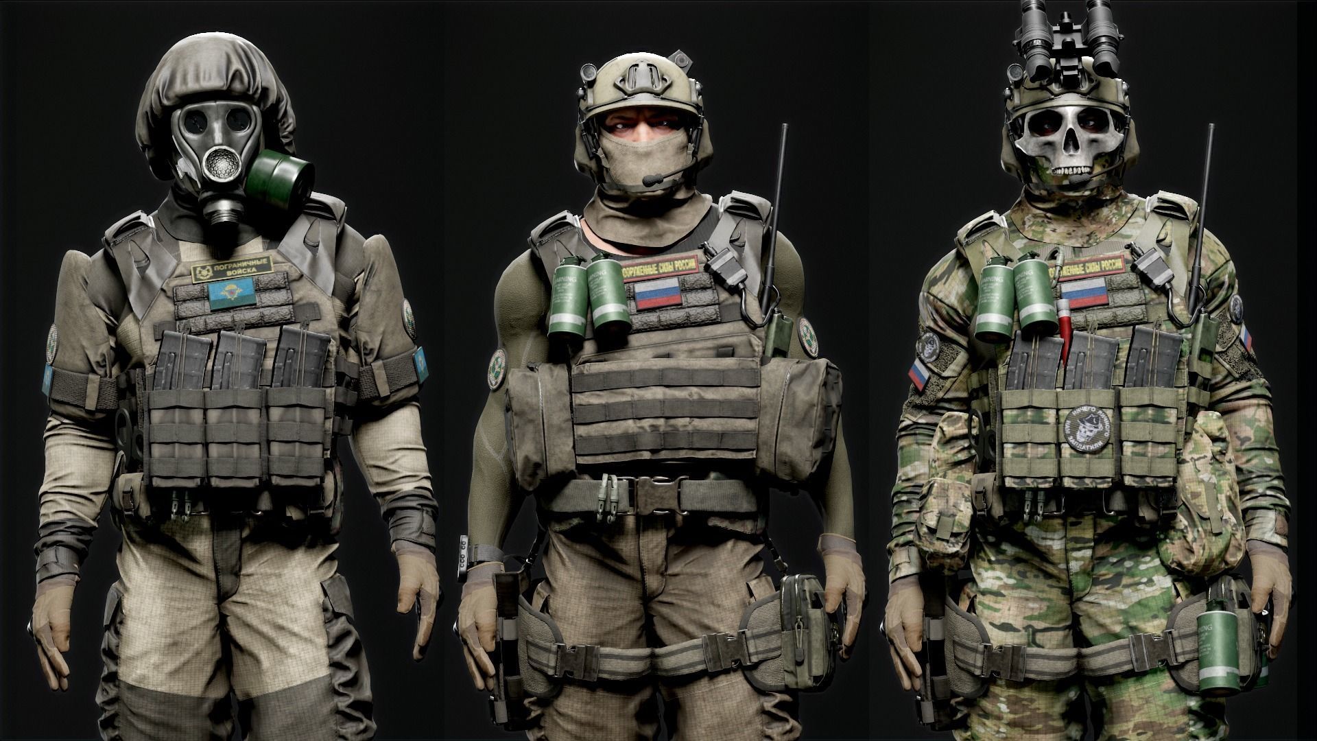 MODULAR RUSSION-SOLDIER PACK Low-poly 3D model_11