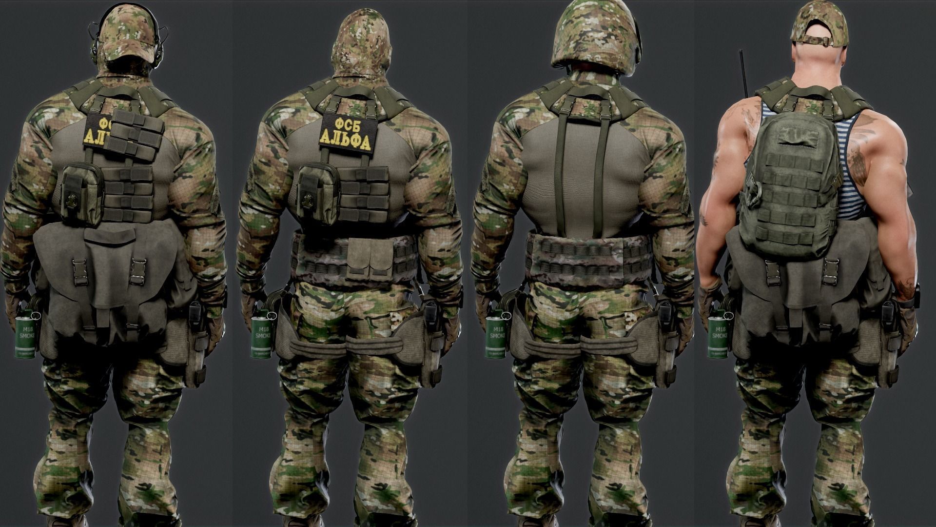 MODULAR RUSSION-SOLDIER PACK Low-poly 3D model_19