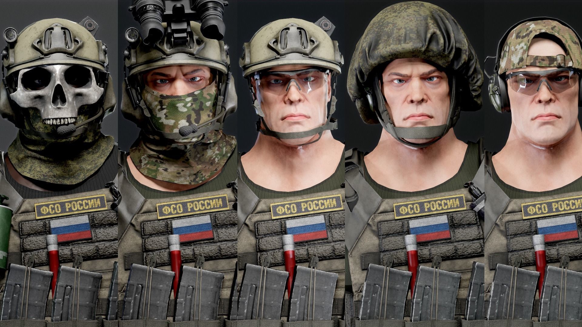 MODULAR RUSSION-SOLDIER PACK Low-poly 3D model_16