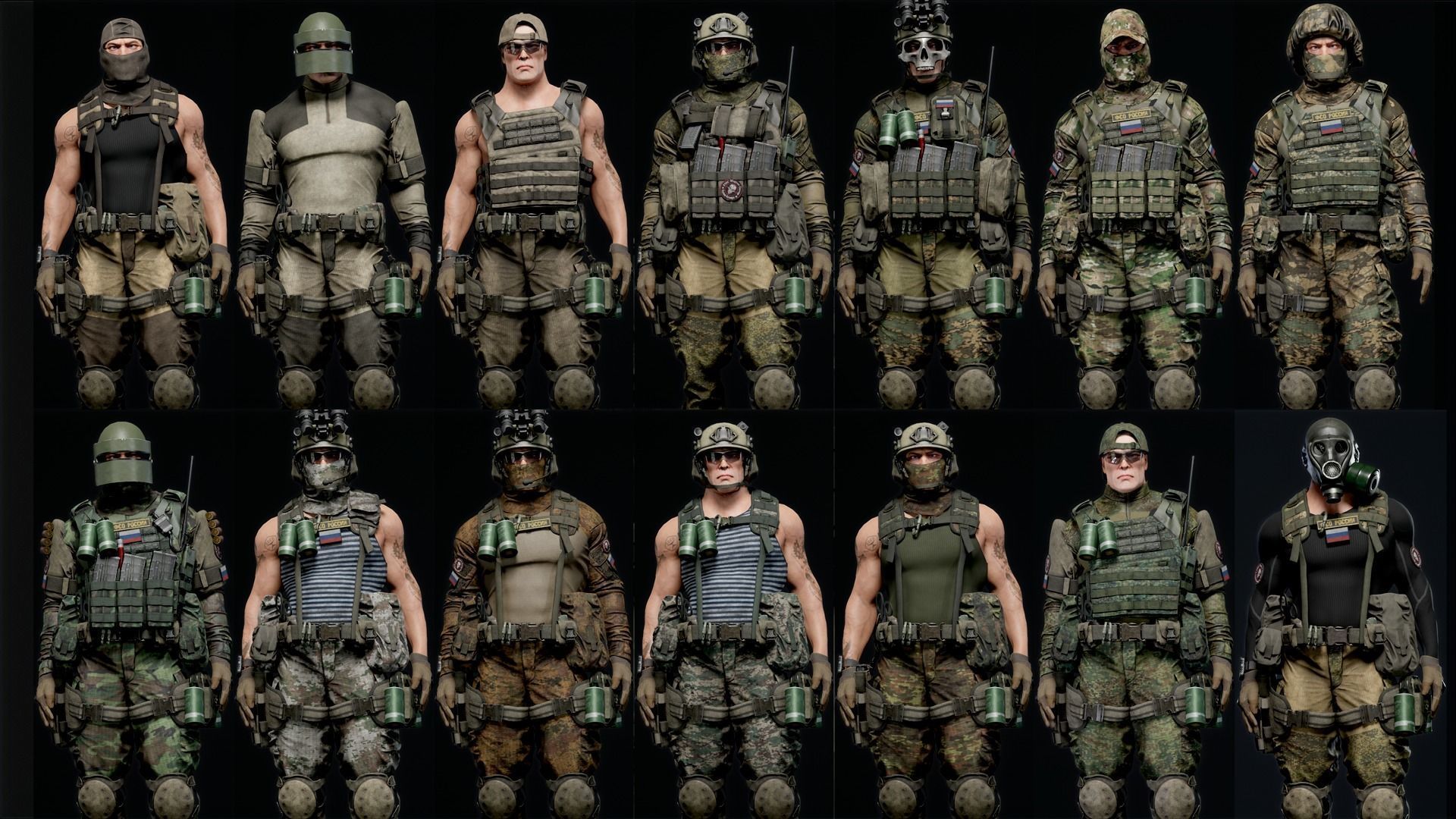 MODULAR RUSSION-SOLDIER PACK Low-poly 3D model_3