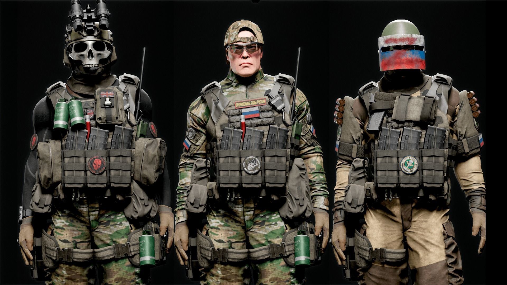 MODULAR RUSSION-SOLDIER PACK Low-poly 3D model_9
