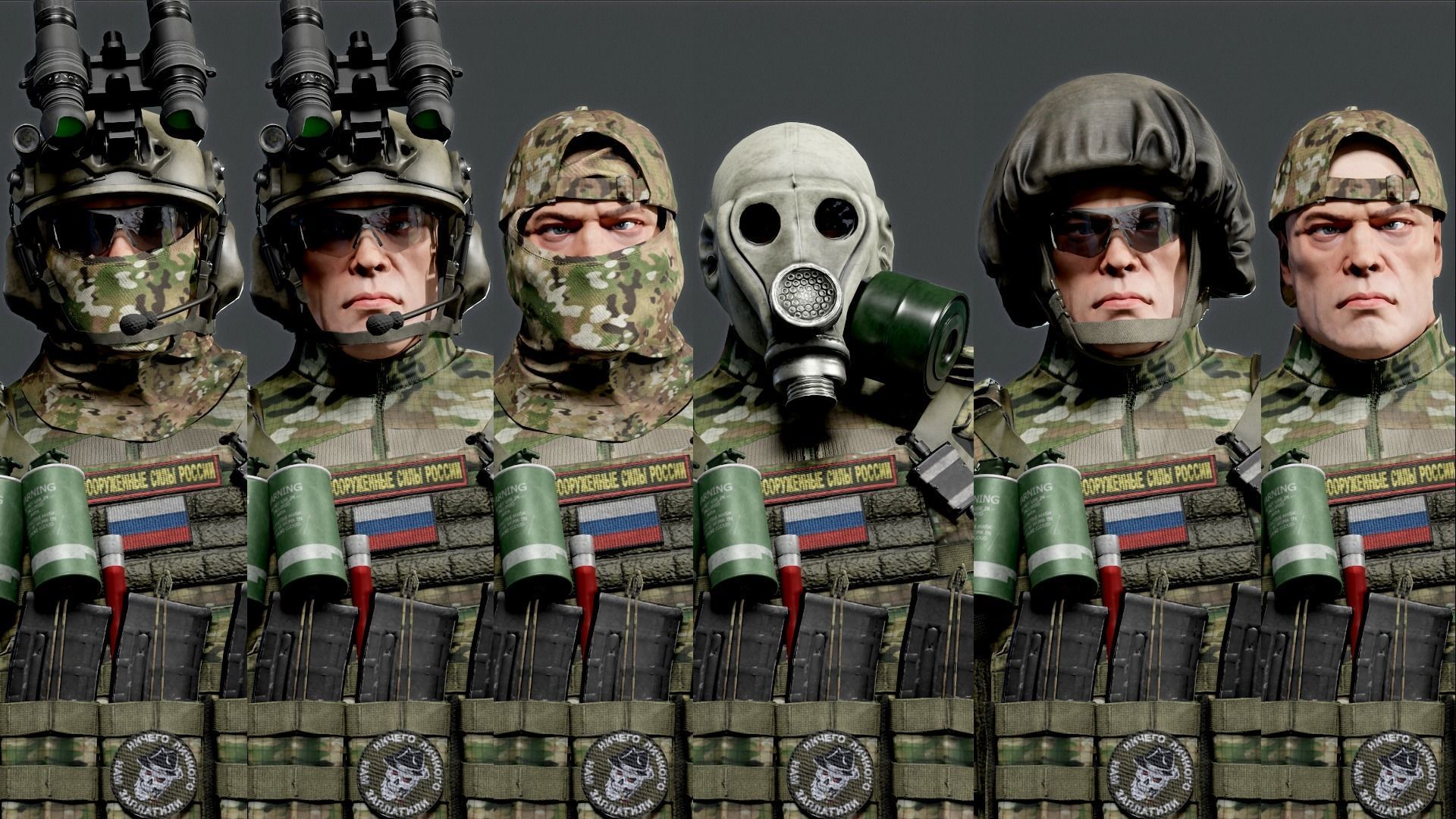 MODULAR RUSSION-SOLDIER PACK Low-poly 3D model_4