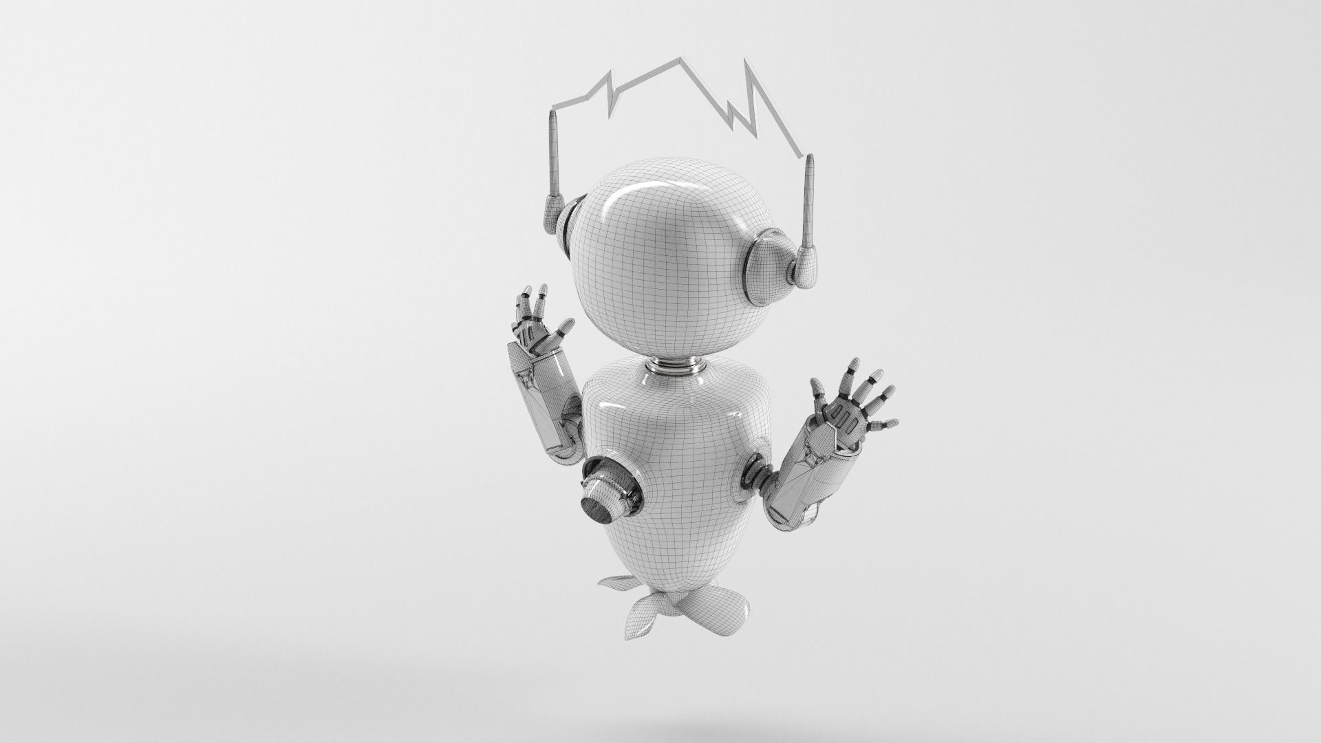 ROBOT FLASH ELECTRIC Low-poly 3D model_3