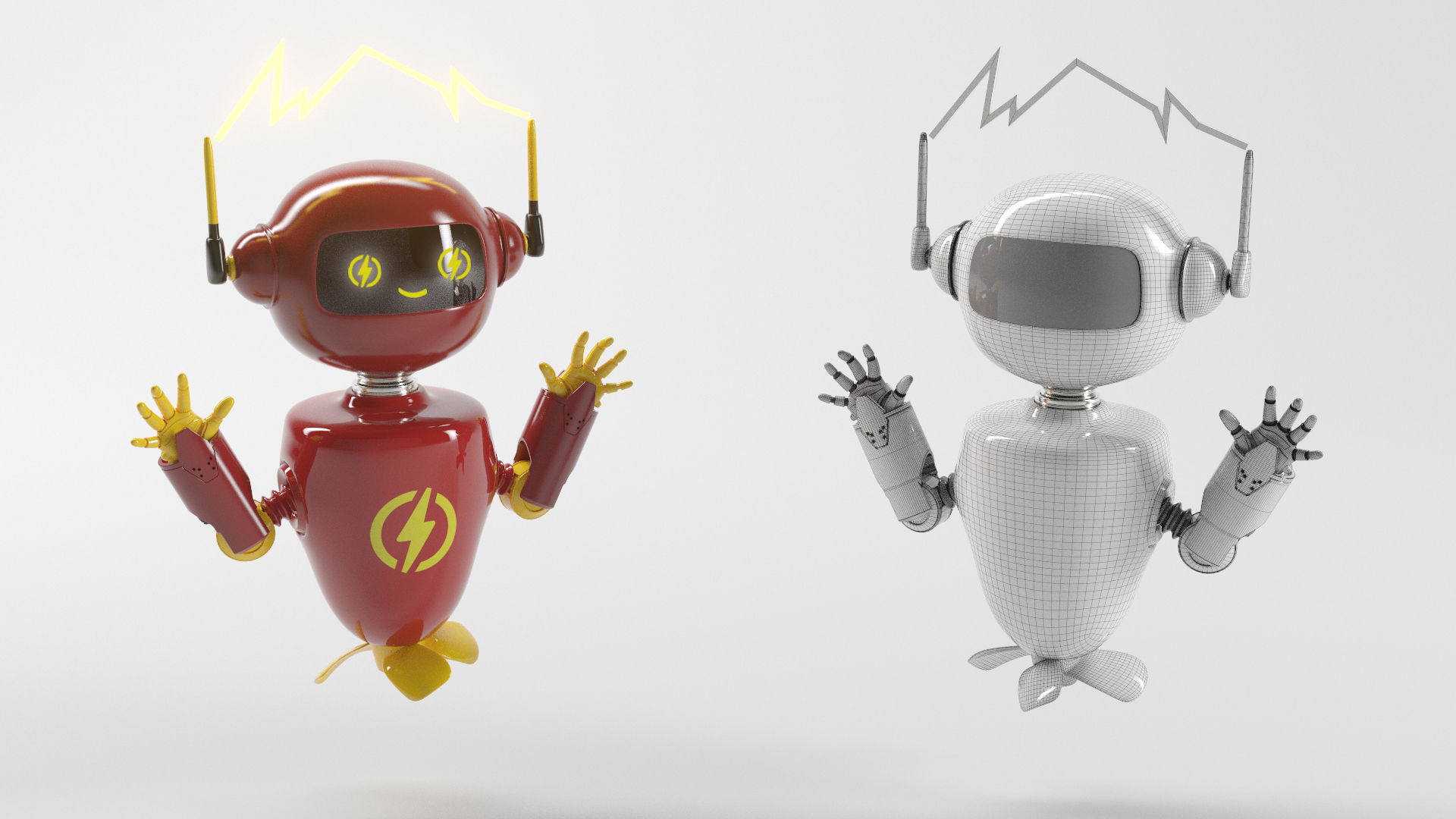 ROBOT FLASH ELECTRIC Low-poly 3D model_1