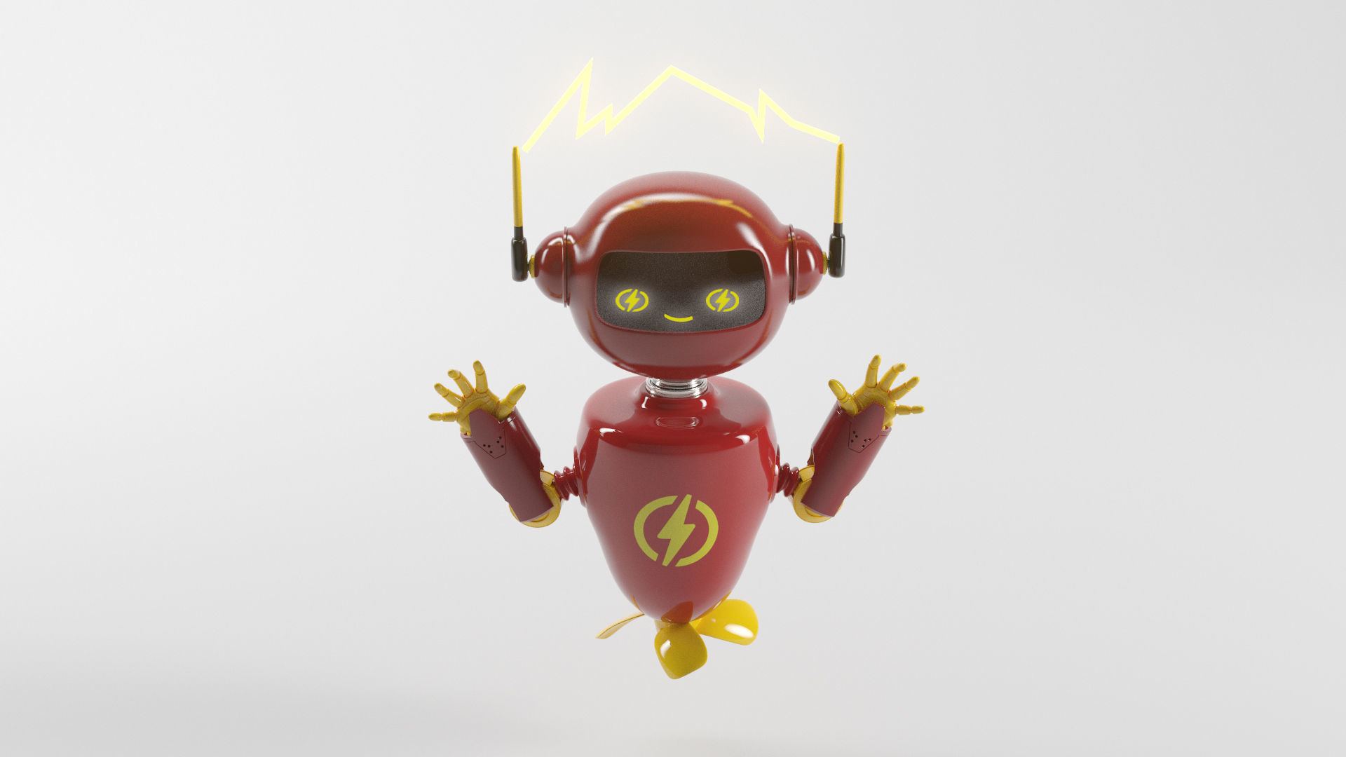 ROBOT FLASH ELECTRIC Low-poly 3D model_2