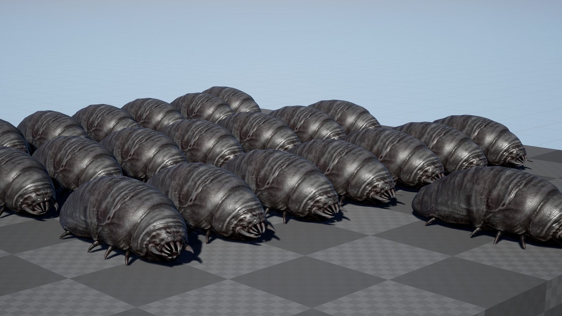 Horror worm - Game Ready Low-poly 3D model Low-poly 3D model_6