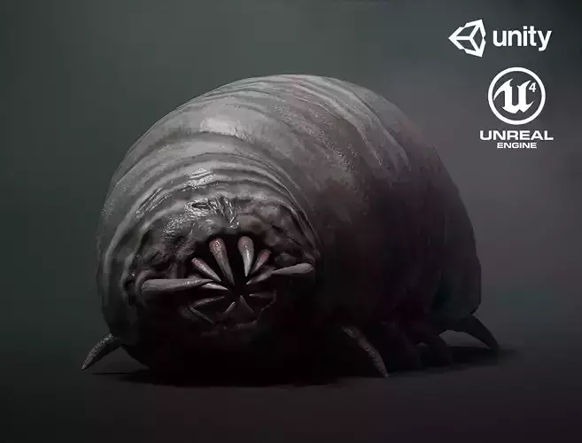 Horror worm - Game Ready Low-poly 3D model Low-poly 3D model