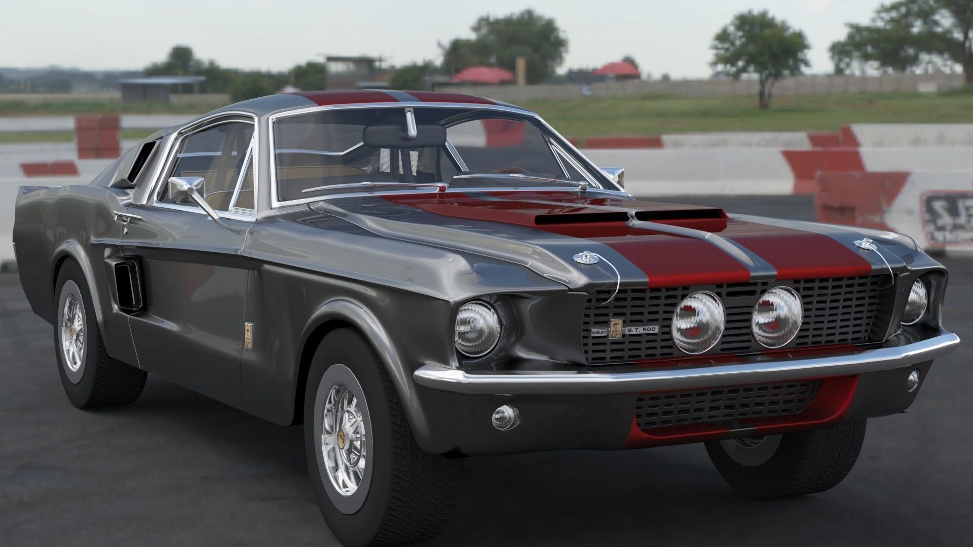 Shelby GT500 1967  Low-poly 3D model_18