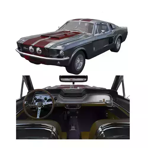 Shelby GT500 1967  Low-poly 3D model Shelby GT500 1967  Low-poly 3D model