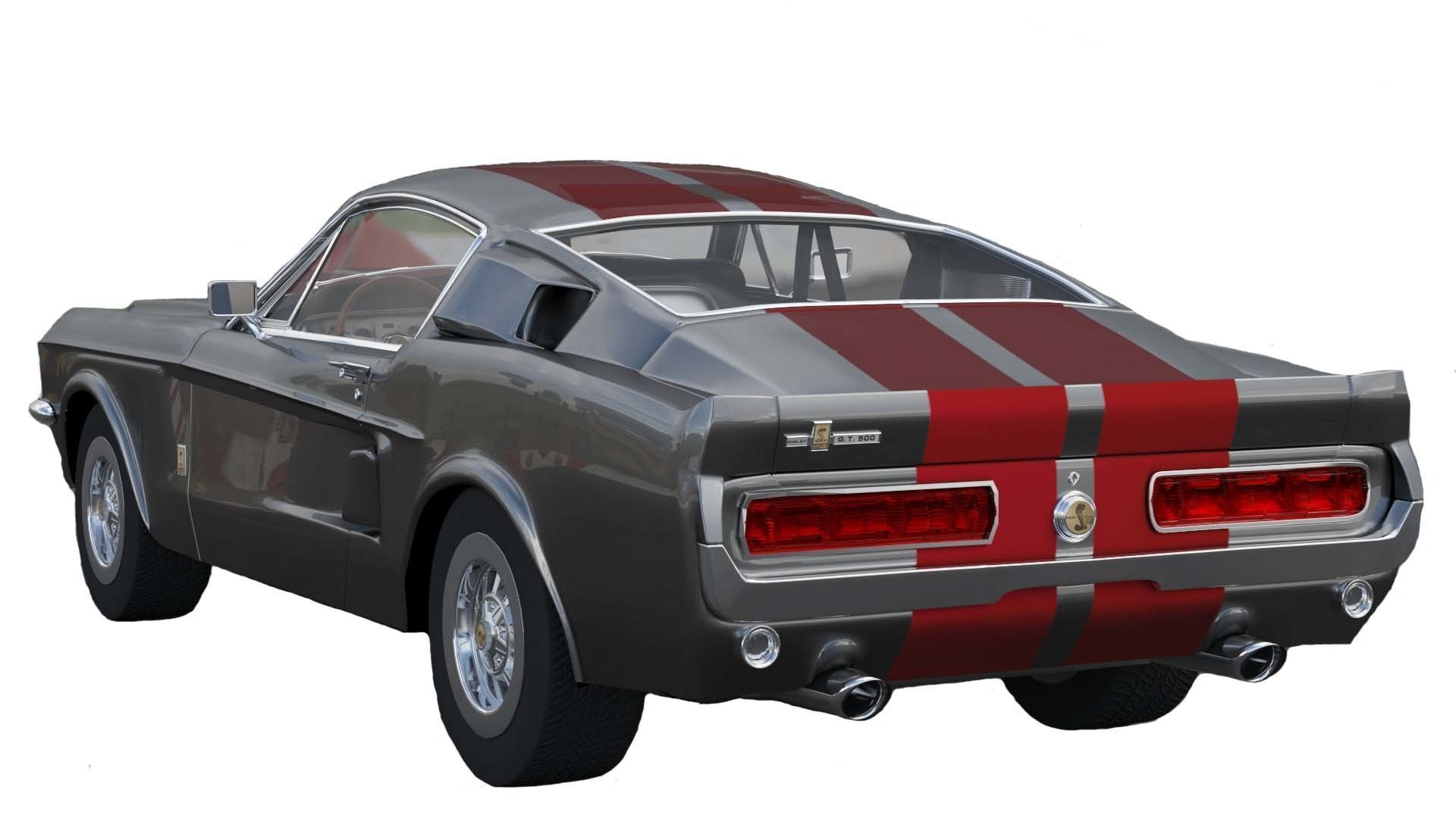 Shelby GT500 1967  Low-poly 3D model_5