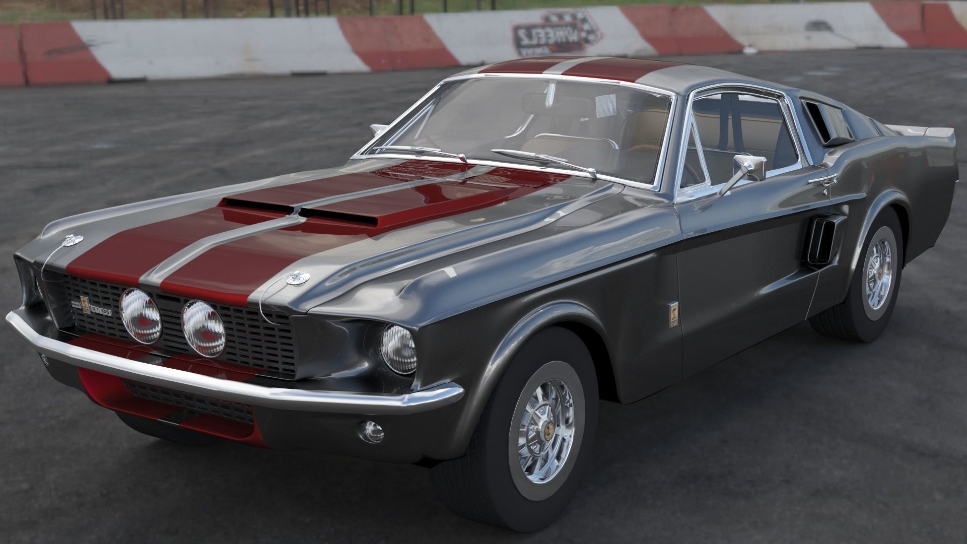 Shelby GT500 1967  Low-poly 3D model_20