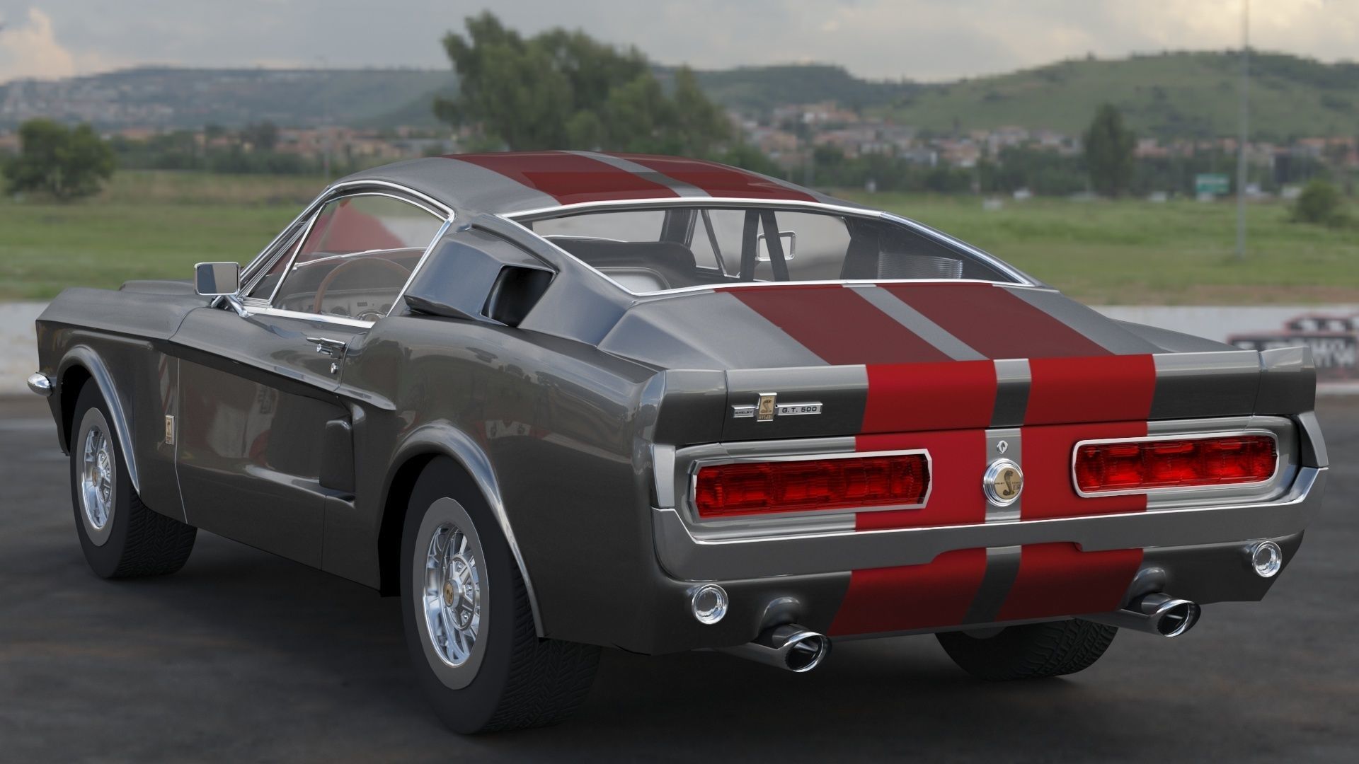 Shelby GT500 1967  Low-poly 3D model_19