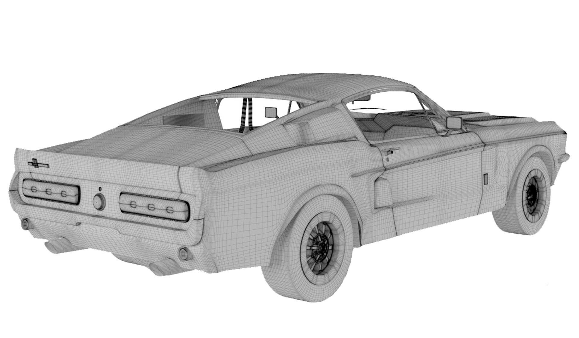 Shelby GT500 1967  Low-poly 3D model_24