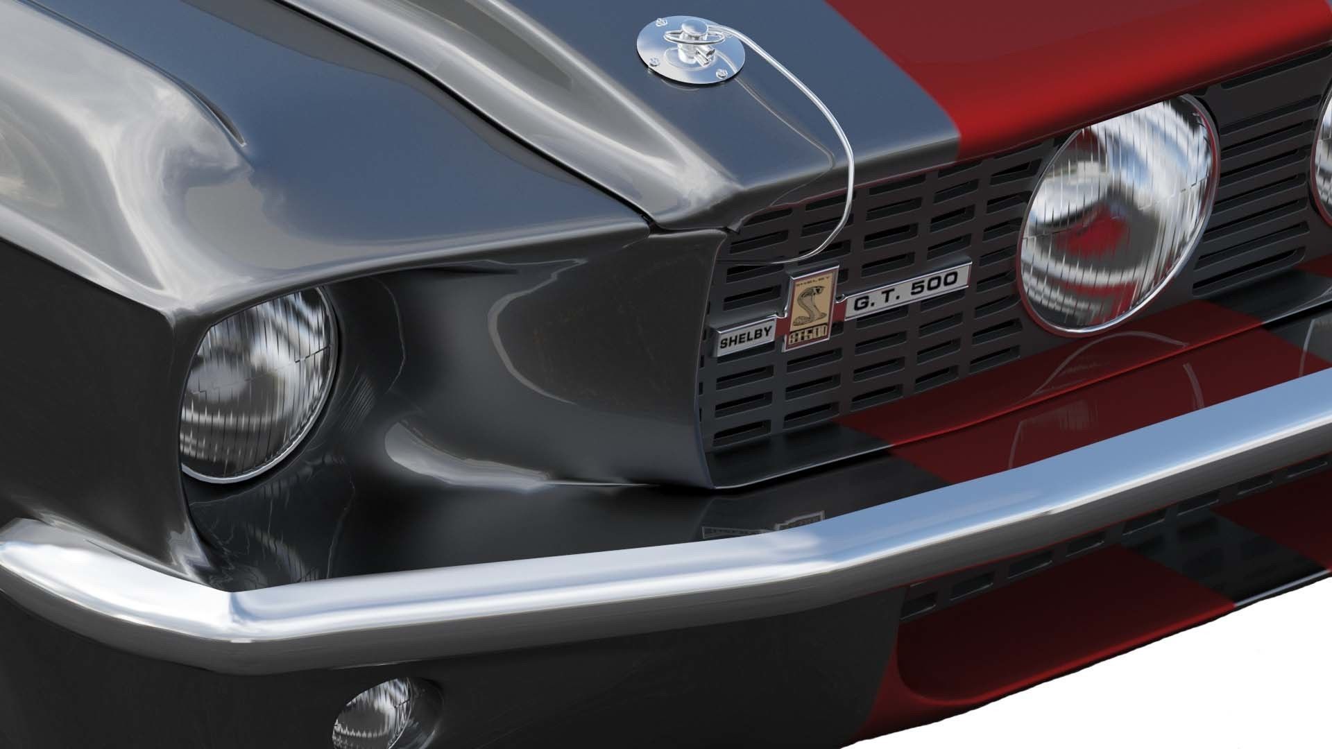 Shelby GT500 1967  Low-poly 3D model_8