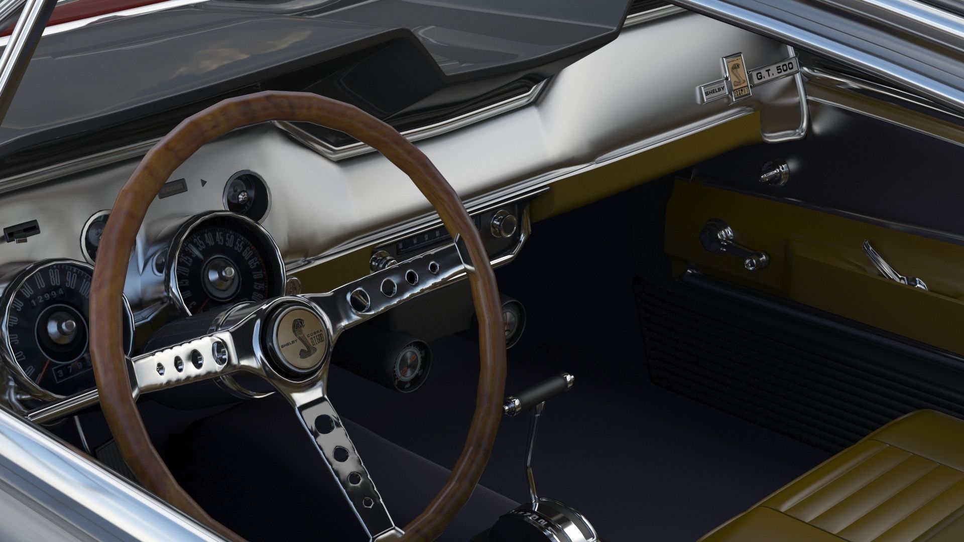 Shelby GT500 1967  Low-poly 3D model_11