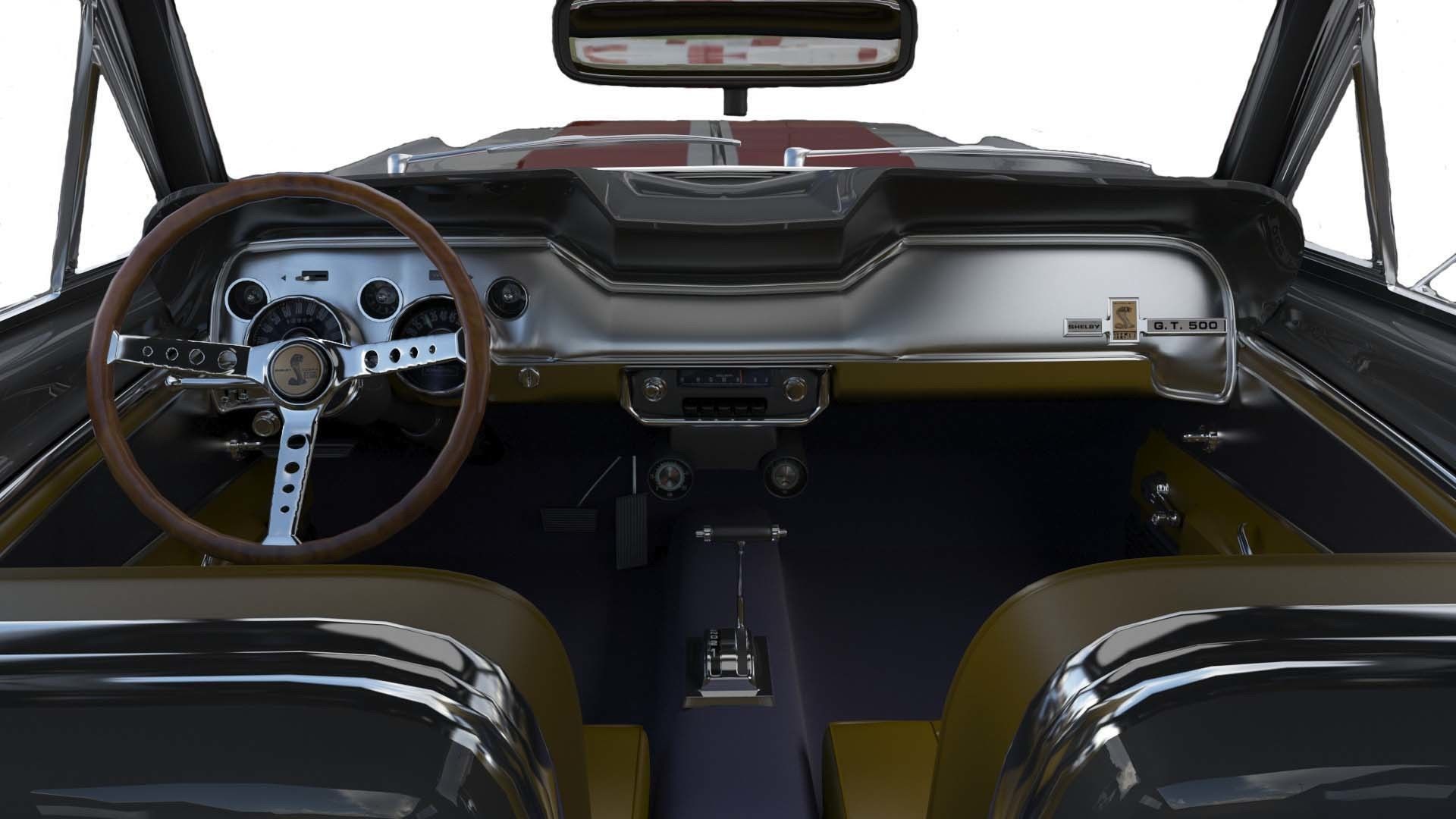 Shelby GT500 1967  Low-poly 3D model_9