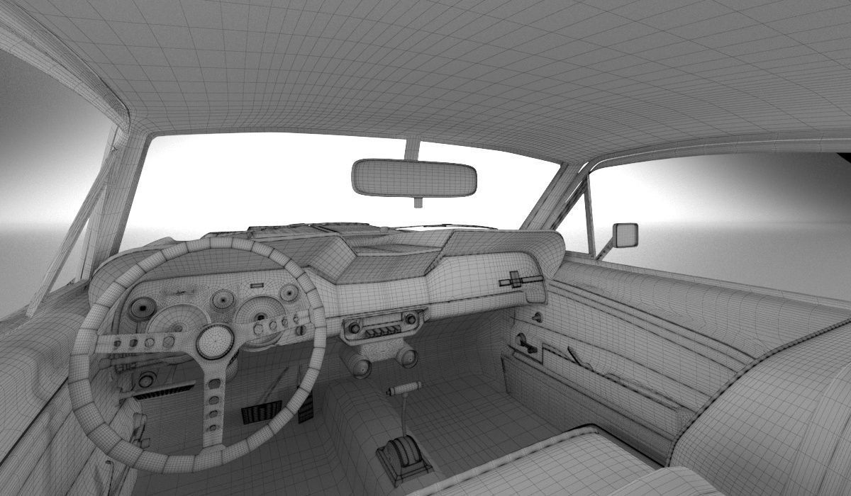 Shelby GT500 1967  Low-poly 3D model_26