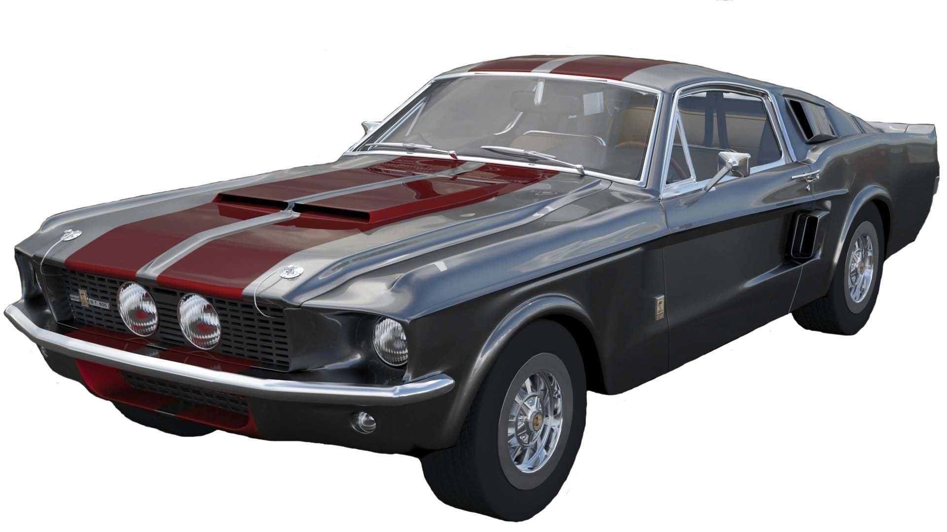 Shelby GT500 1967  Low-poly 3D model_2