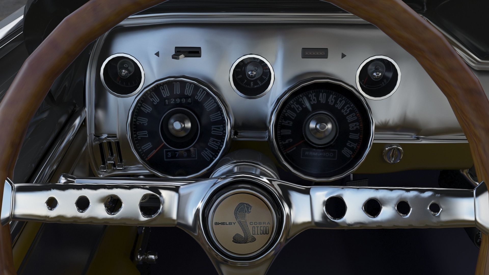 Shelby GT500 1967  Low-poly 3D model_12