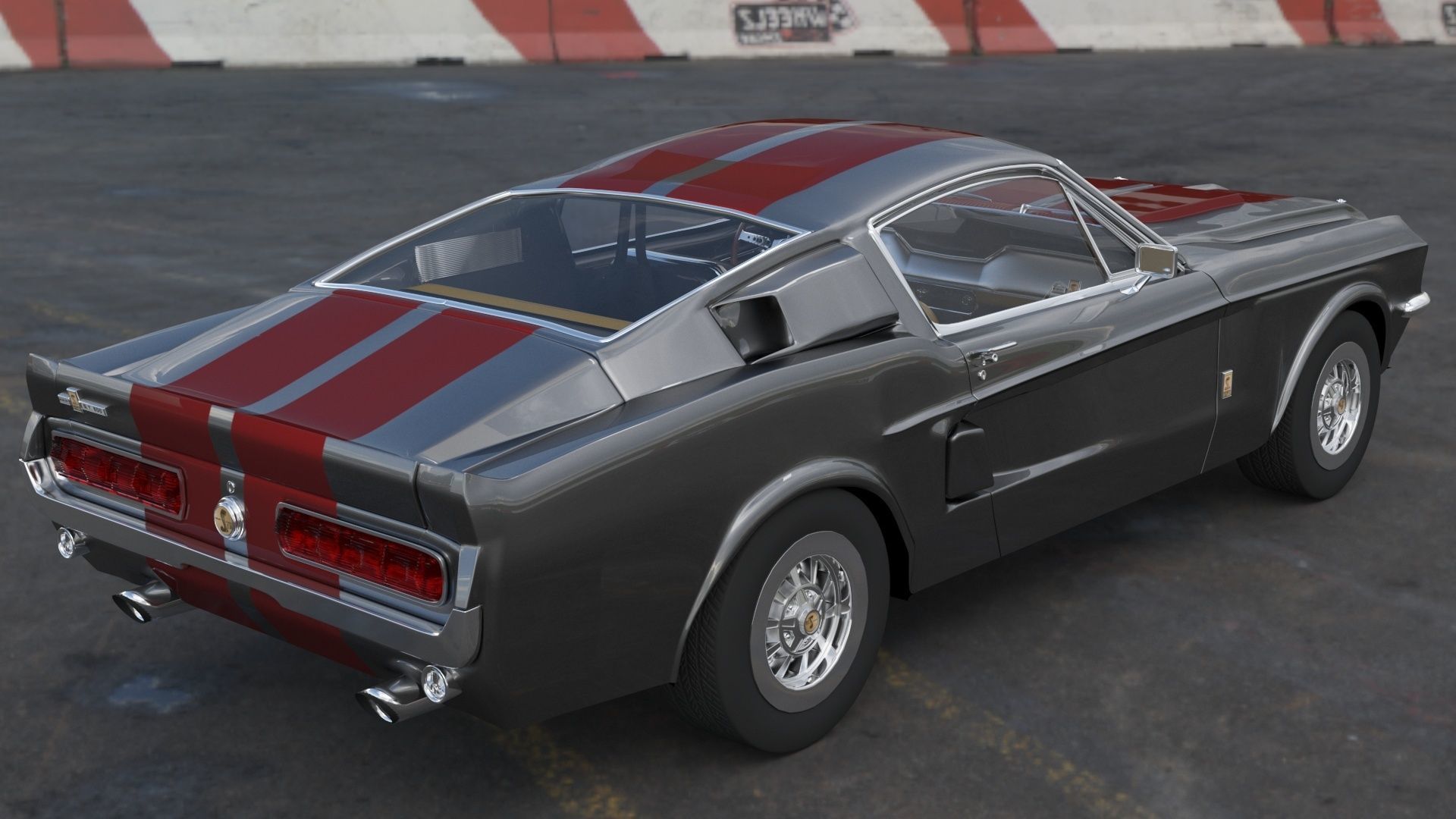 Shelby GT500 1967  Low-poly 3D model_22