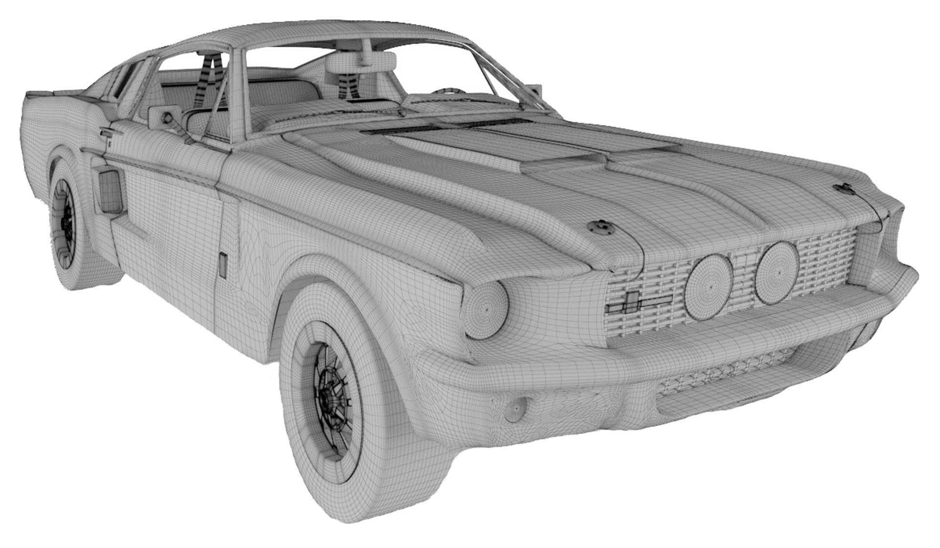 Shelby GT500 1967  Low-poly 3D model_23