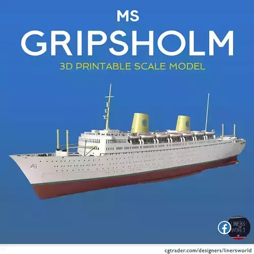 MS GRIPSHOLM 1957 ocean liner print ready scale model 3D print model