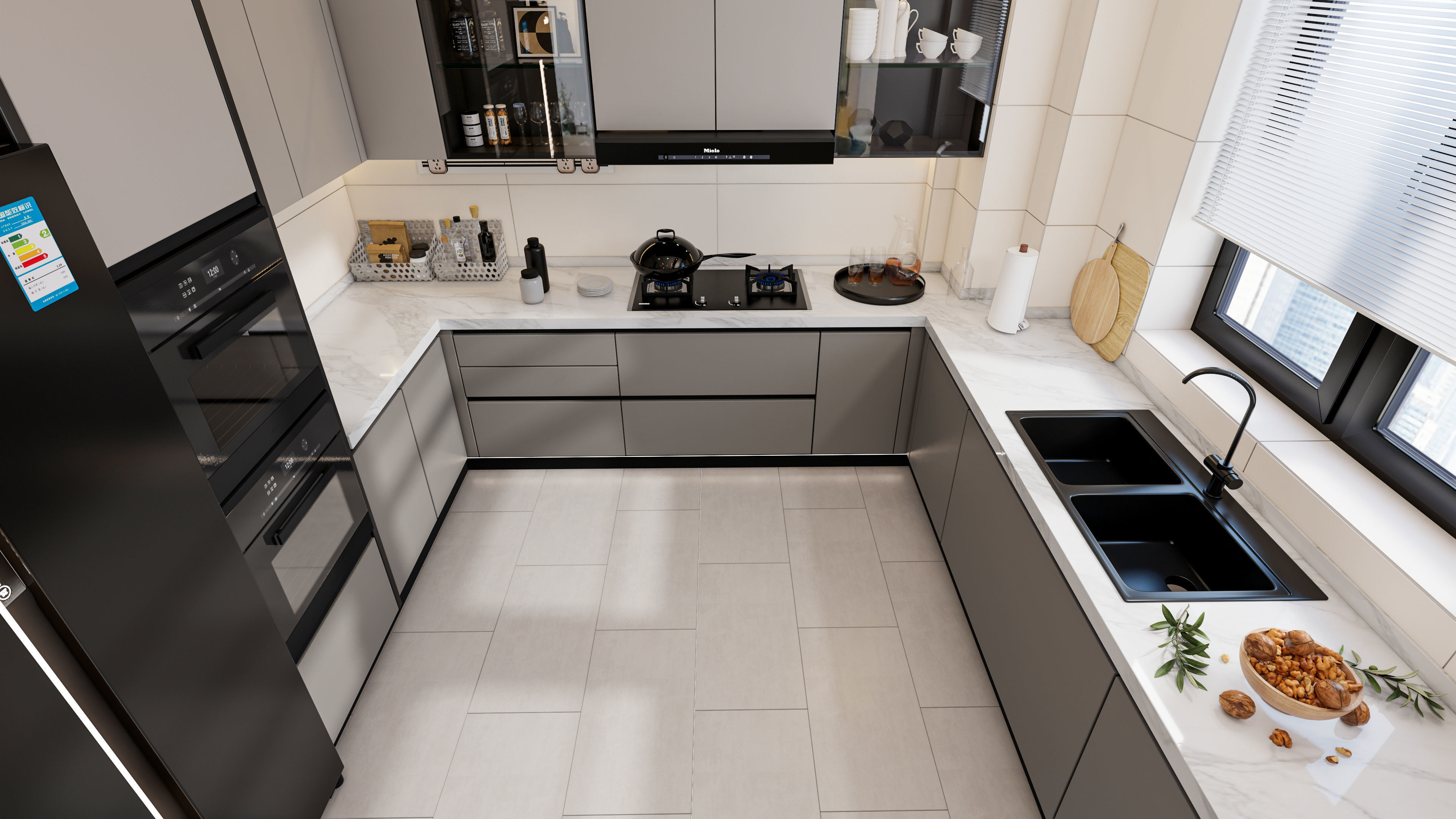 Kitchen Modern interior 0048 3D model_1