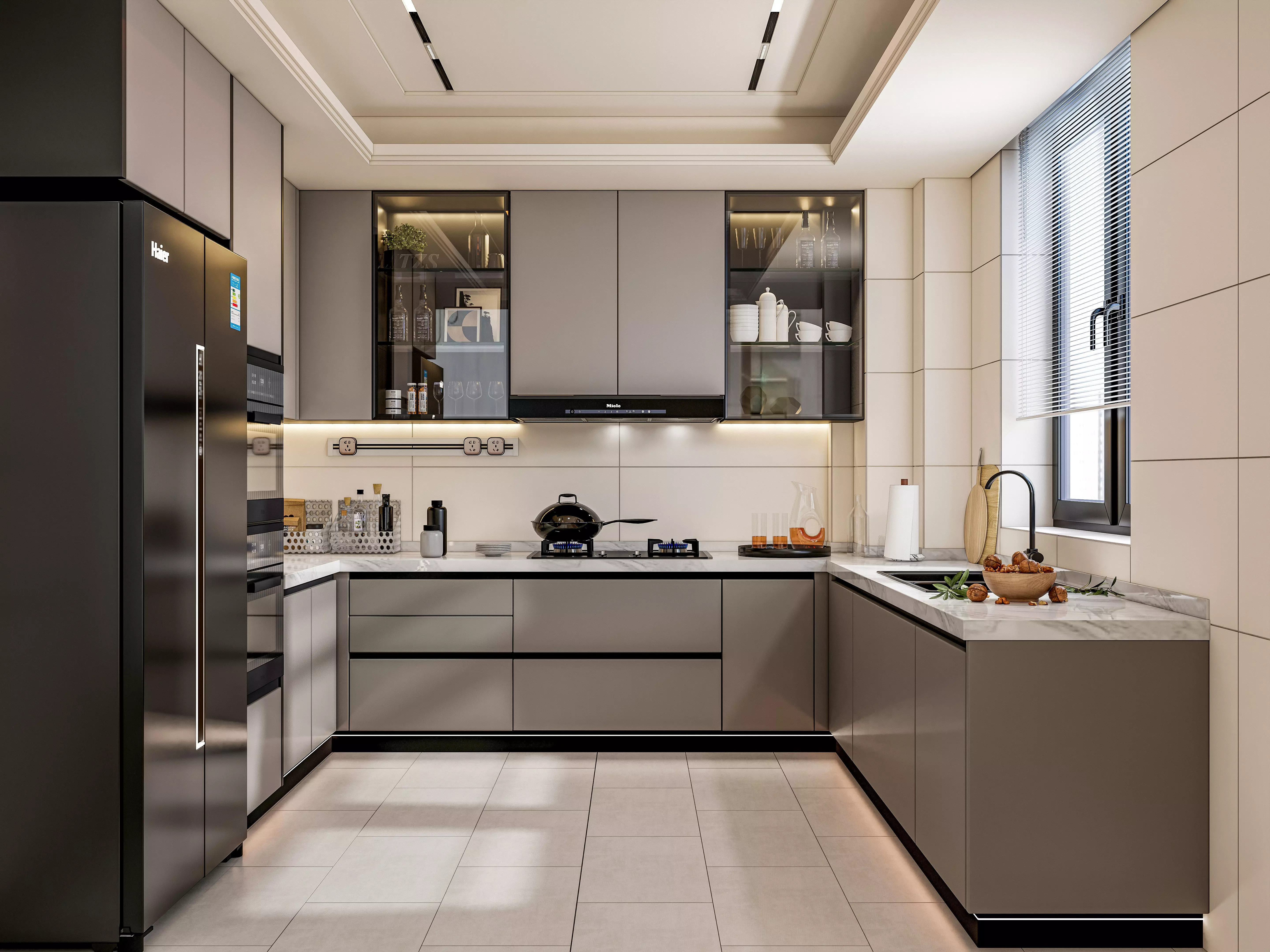 Kitchen Modern interior 0048 3D model_0