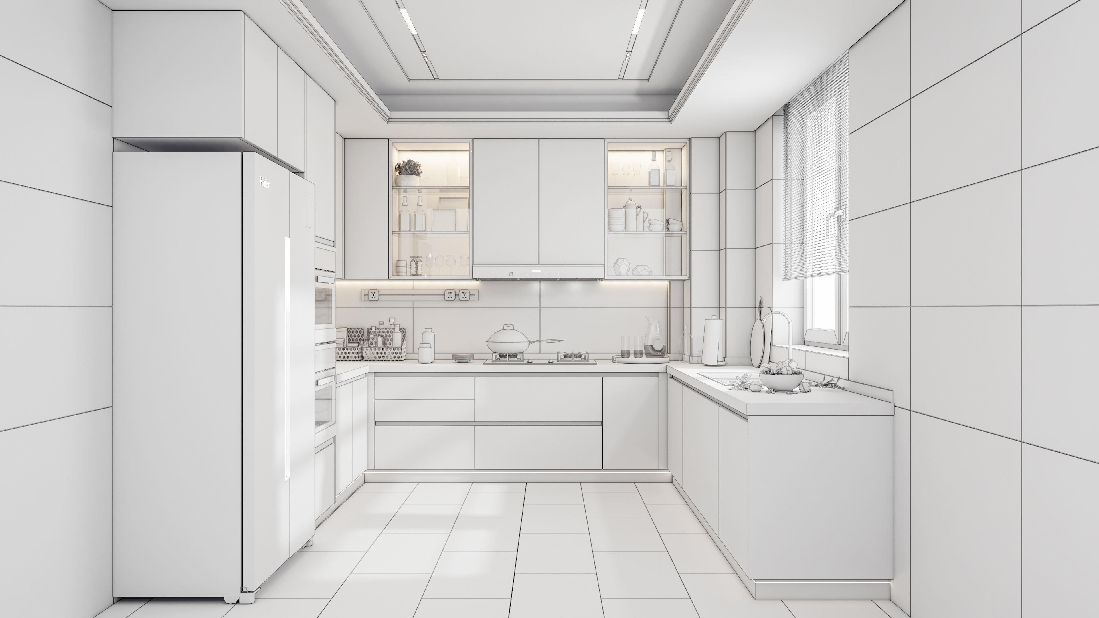 Kitchen Modern interior 0048 3D model_18