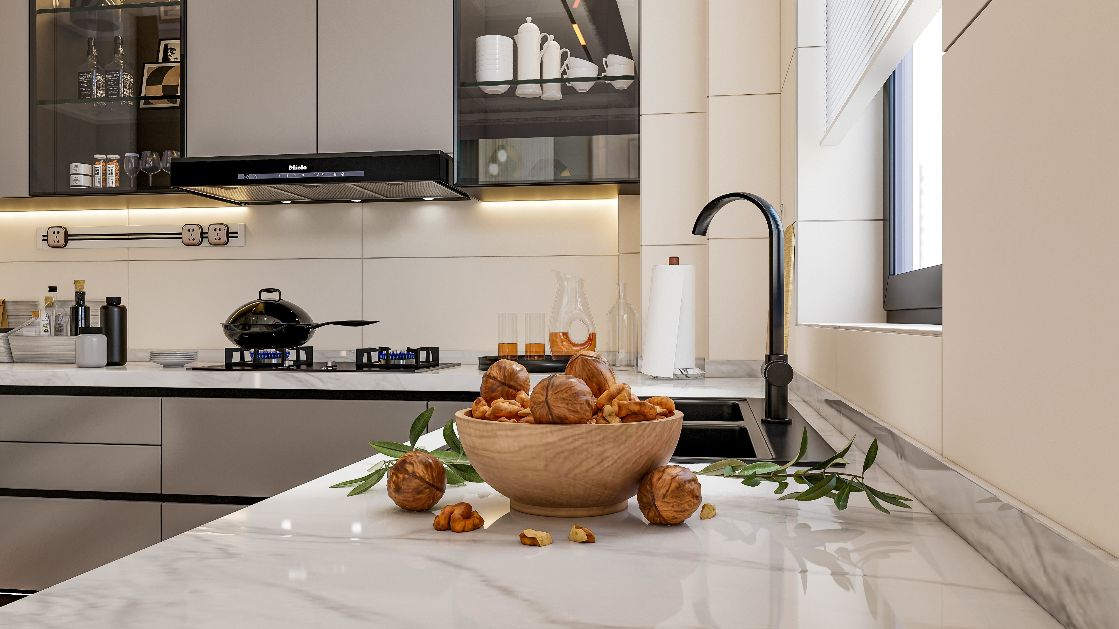 Kitchen Modern interior 0048 3D model_4